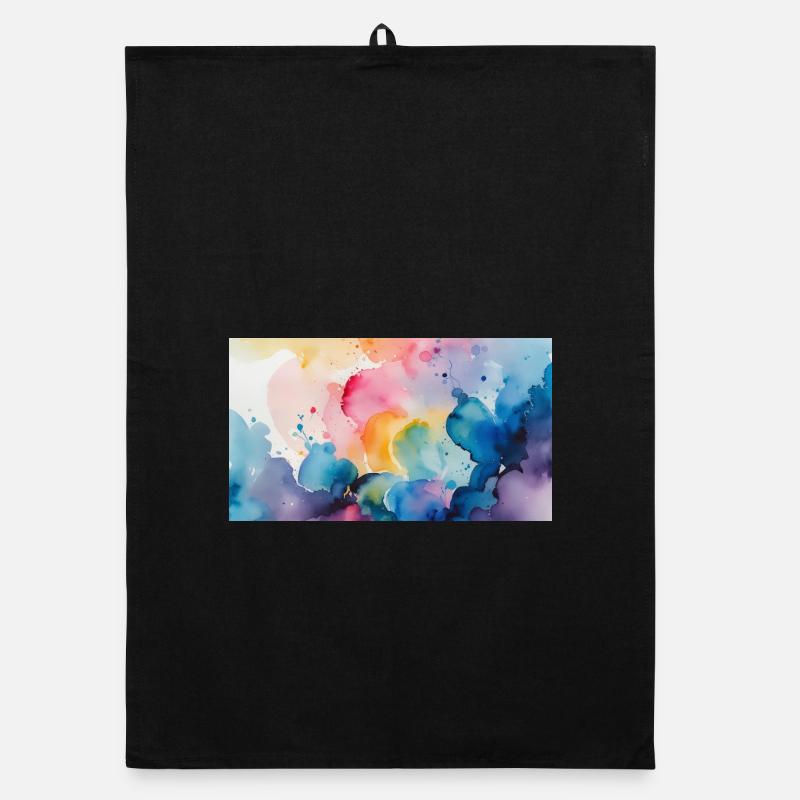 Watercolor Explosion Art Design Organic dish towel