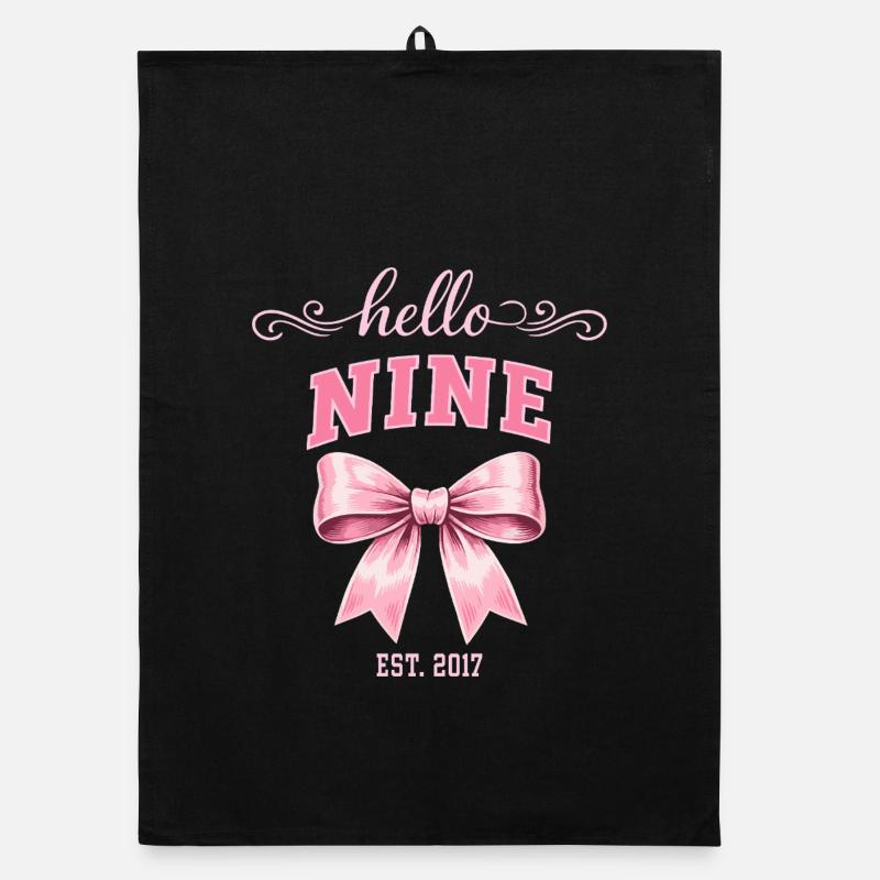 Hello Nine 9 Year Old Is 2017 Birthday Knot Organic dish towel