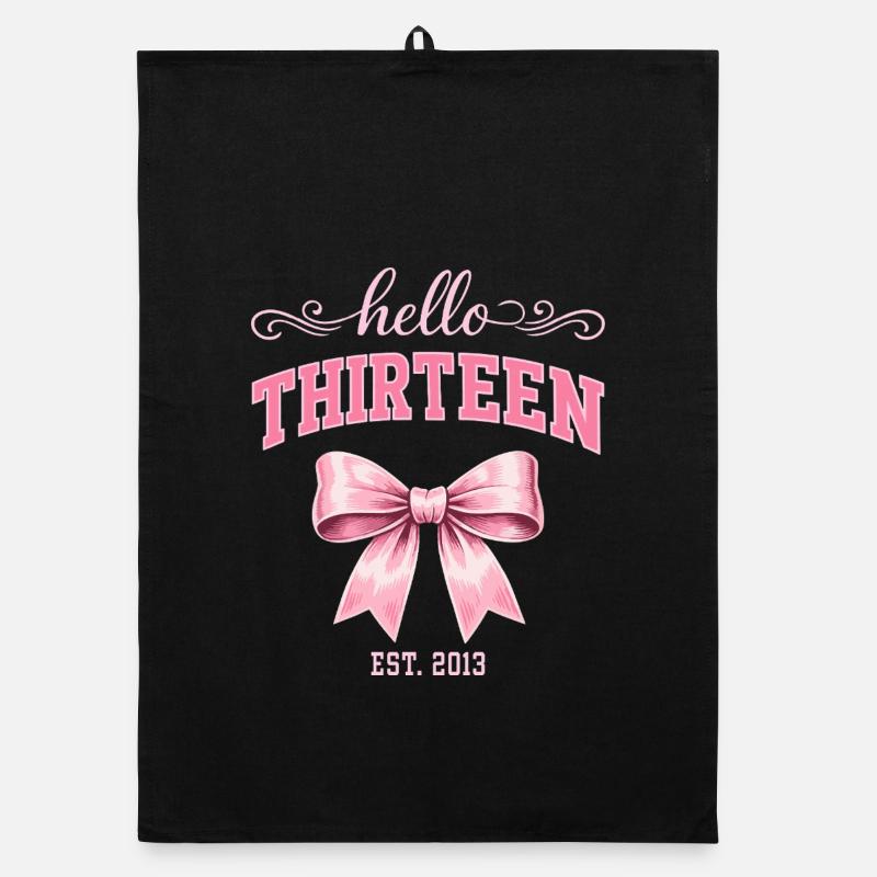 Hello Thirteen 13 Ans Est 2013 Anniversaire Nœud Torchon bio