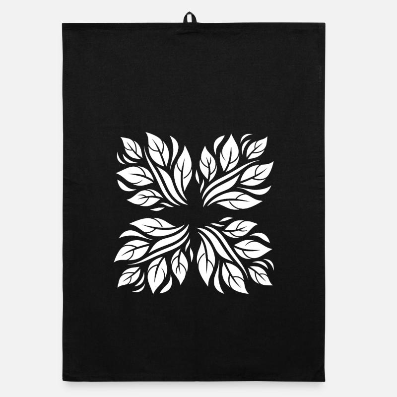 Motif botanique de feuilles Torchon bio