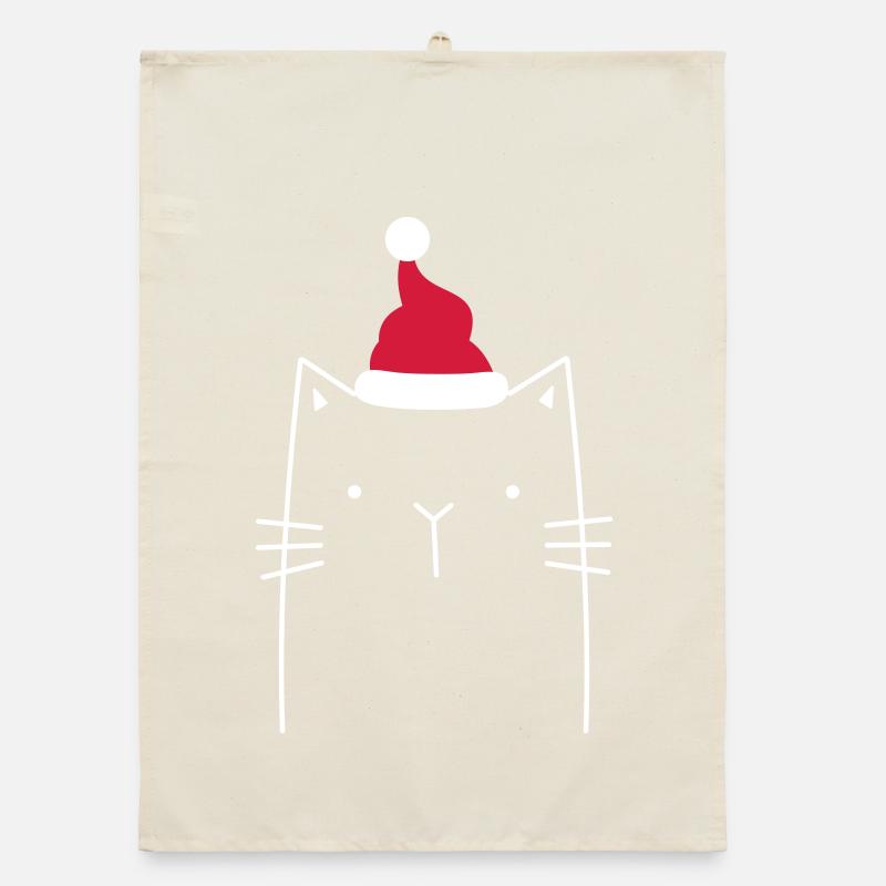 Chat de noël chat de noël drôle drôle Torchon bio