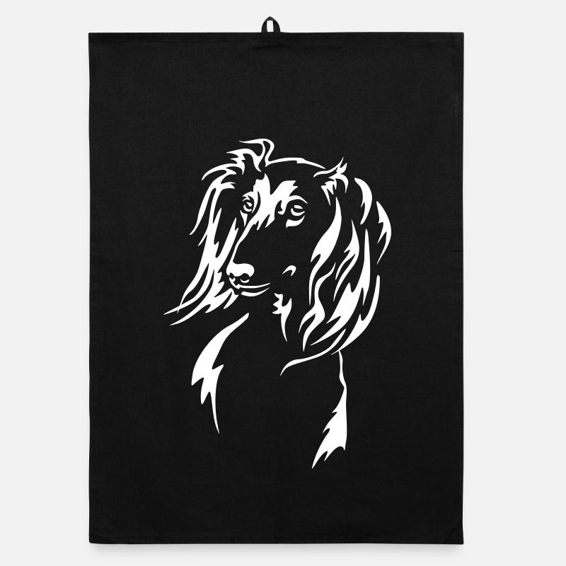 Saluki Kopf "Black Edition" Organic Geschirrtuch
