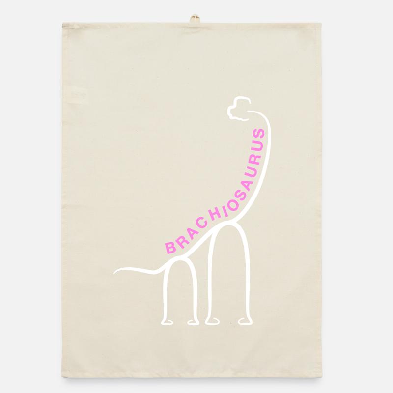 Dinosaur Brachiosaurus Dino Line Graphic Organic dish towel