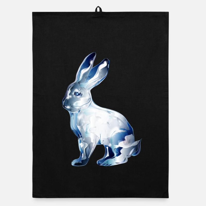 glass rabbit colored in glass look Organic dish towel