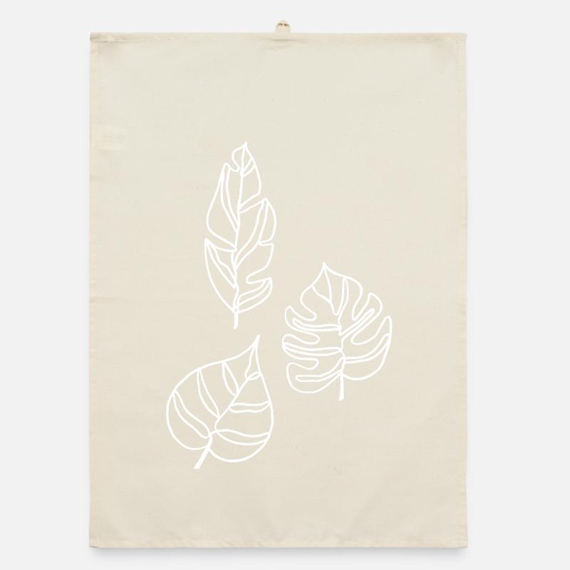 Esquisse de la nature (blanc) Torchon bio