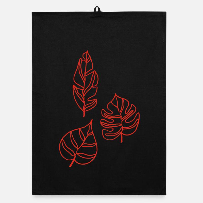 Esquisse de la nature (rouge) Torchon bio