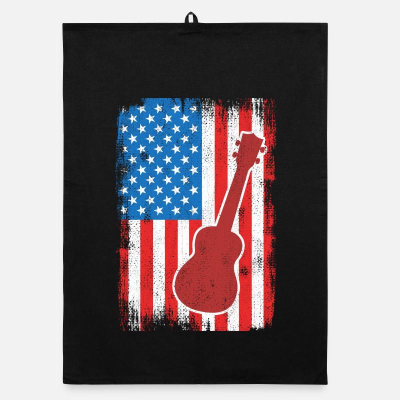 July 4 USA Ukulele Organic dish towel