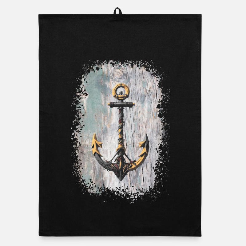 Anker Tattoo Seilkunst Organic Geschirrtuch