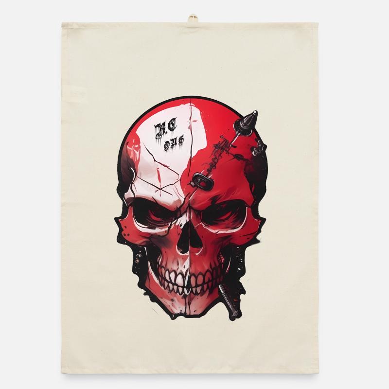 Skull with Evil Eye Organic dish towel