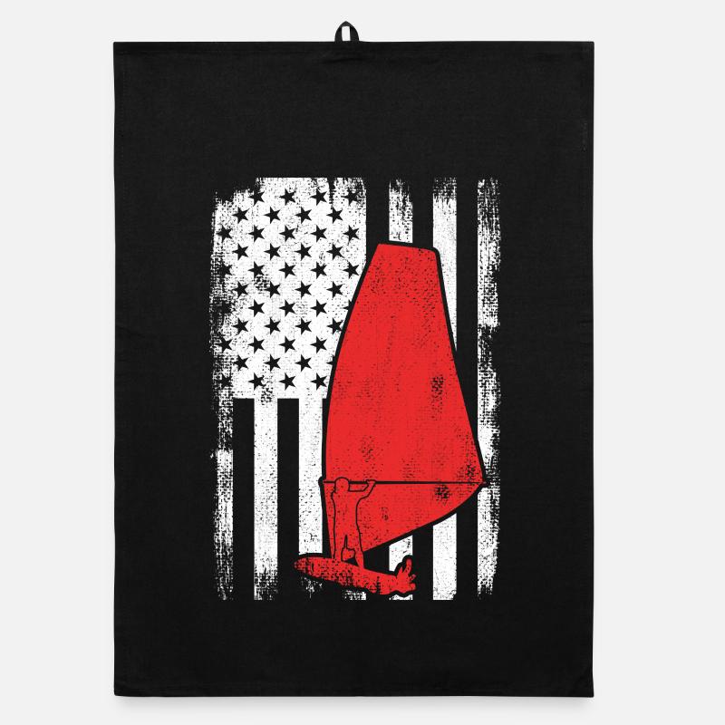 Windsurfing USA Flag Organic dish towel