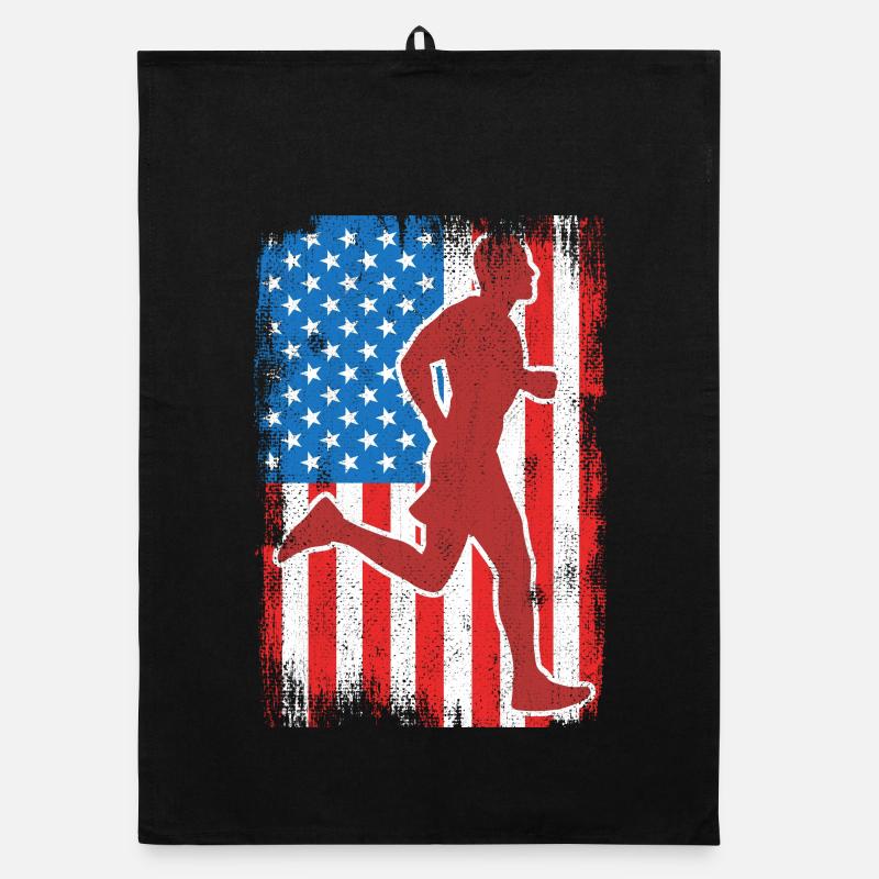 July 4 USA Running Organic dish towel