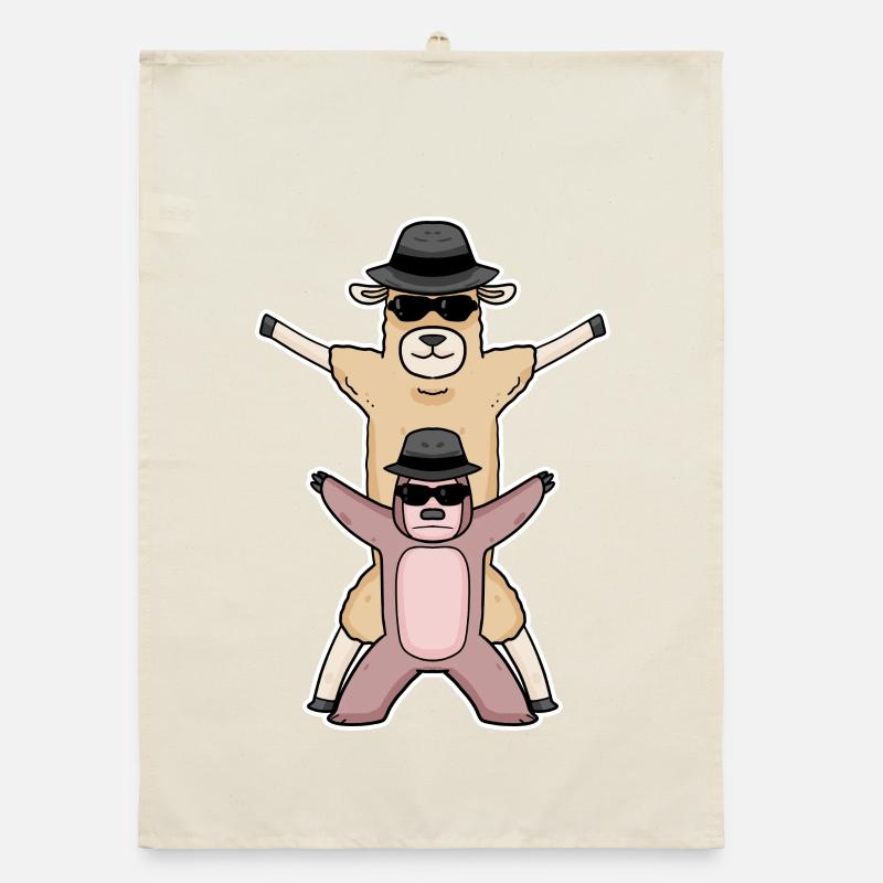 Sloth Alpaca Hug Hugging Hugs Organic dish towel