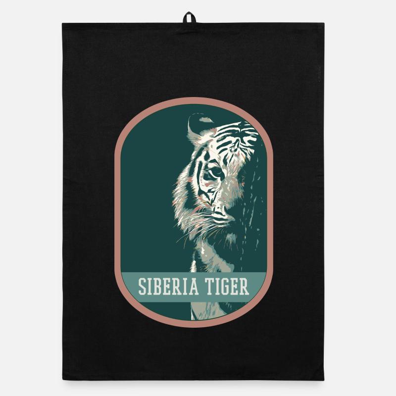 Bengal Tiger Portrait Patch: Indian Fauna Organic dish towel