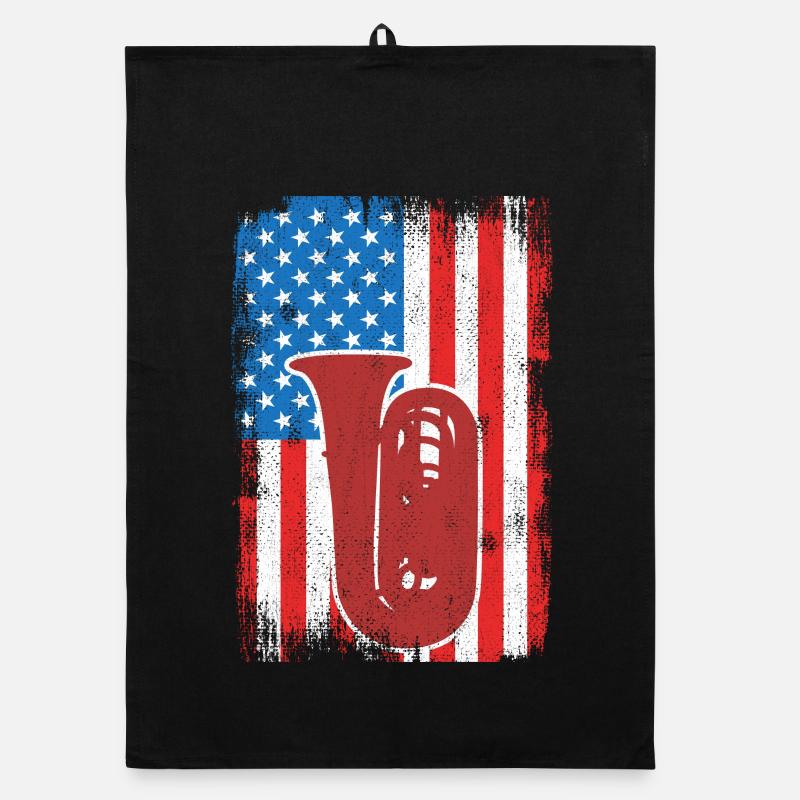 Joueur de tuba U.S. Flag Torchon bio