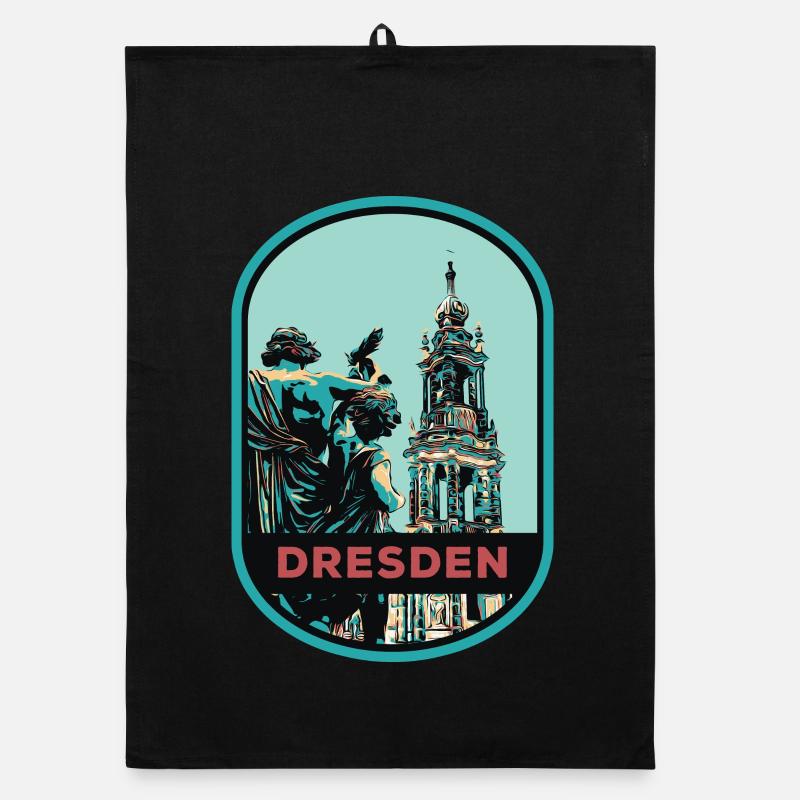 Illustration: Hofkirche Cathedral, Dresden Organic dish towel