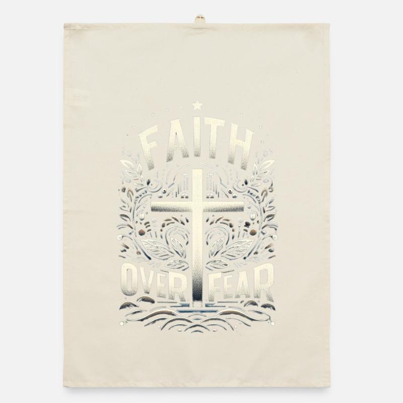 Conception de la Croix de la Foi avant la Peur Torchon bio