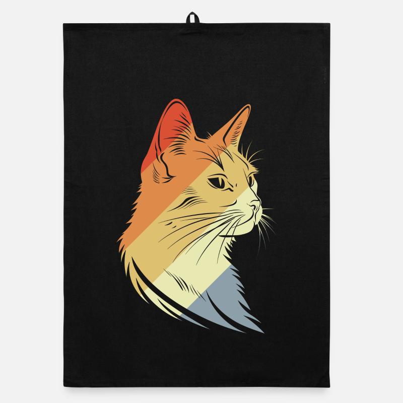 Retro Cats Graphic Organic dish towel