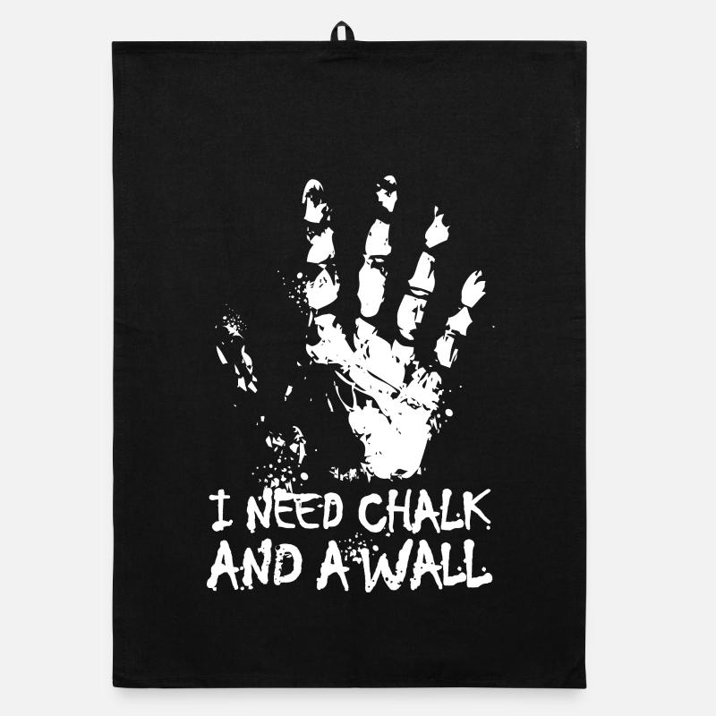 Chalk Climbing Boulder Hand Wall Sayings Icon Organic dish towel