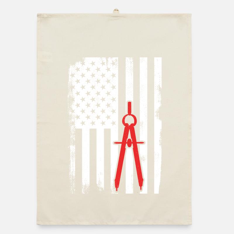 Architecture USA Flag Organic dish towel