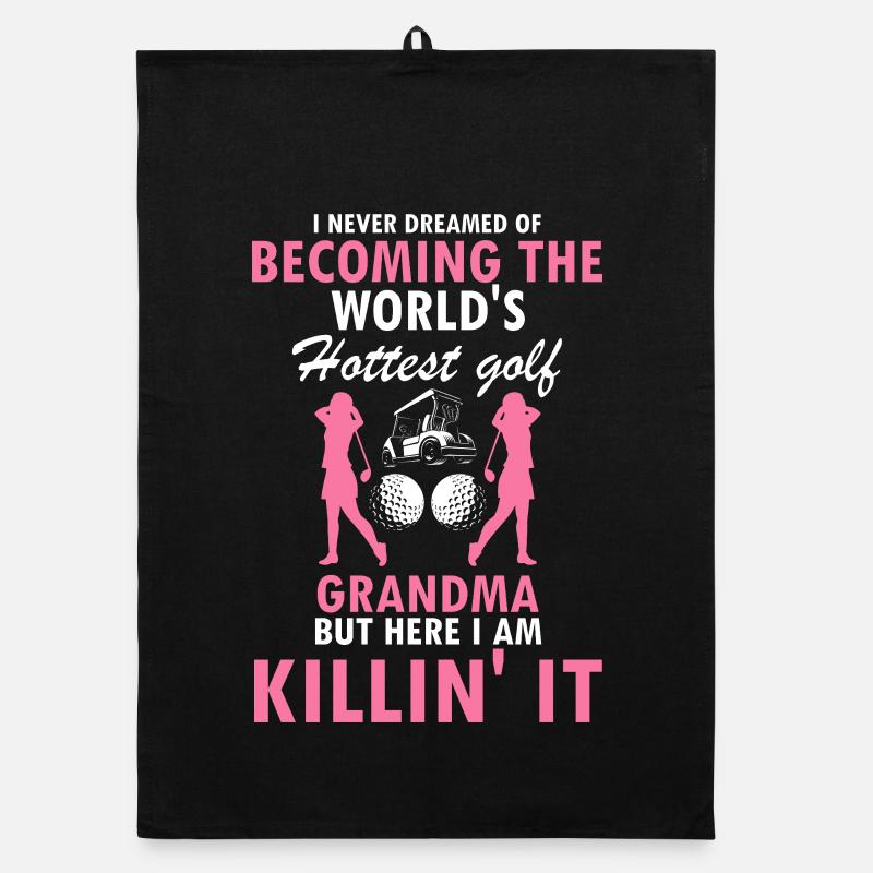 Think Under Par Believe In Yourself Golf Quote Organic dish towel