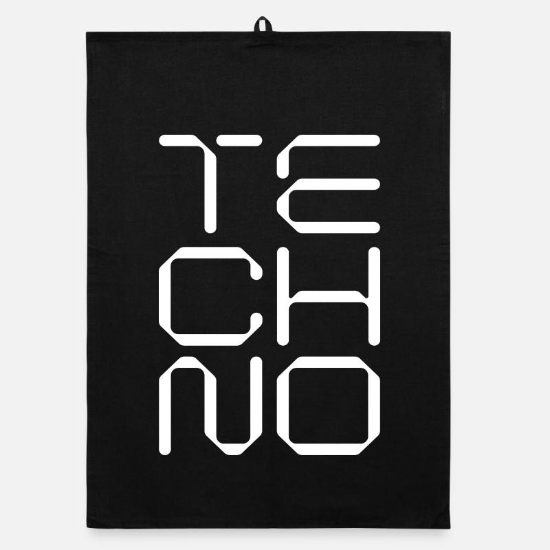 geometrisches Logo der Techno-Musik Organic Geschirrtuch