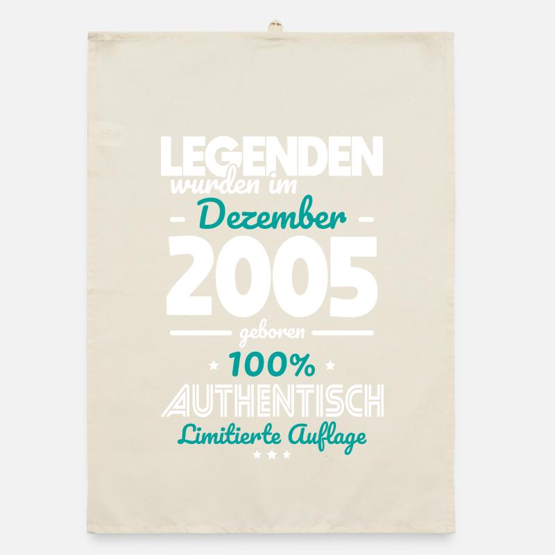 20th Birthday - Legends were made in December 2005 Organic dish towel