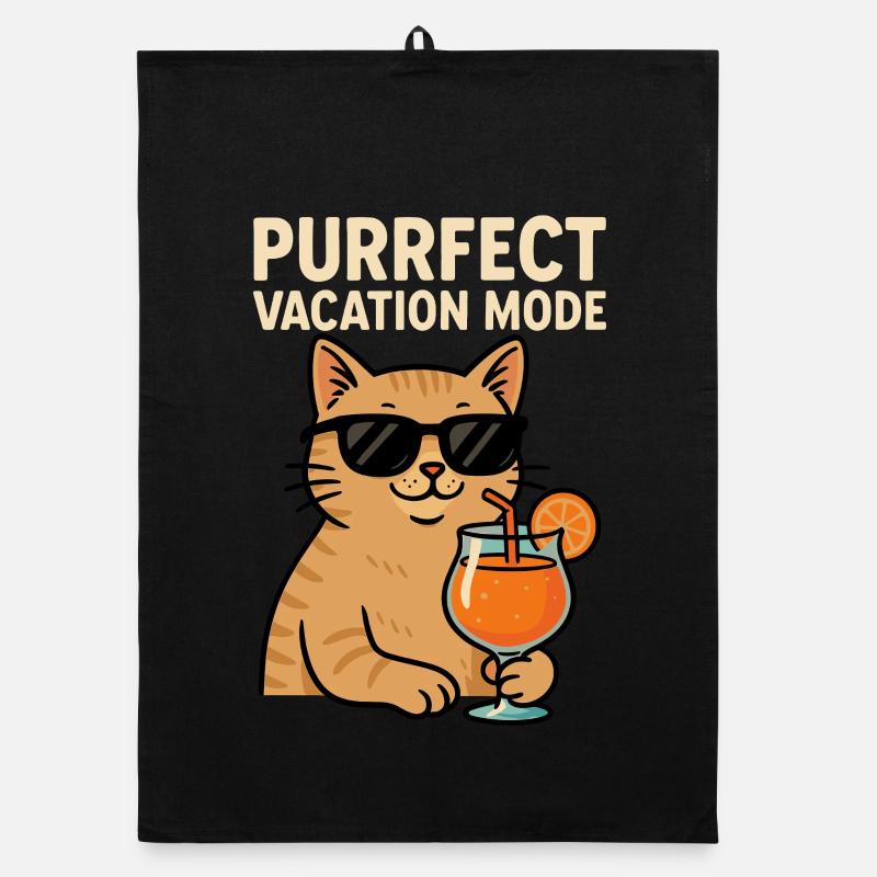 Vacances pour chats en mode Purrfect Torchon bio