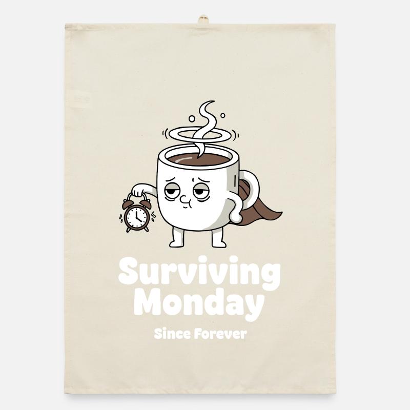 Monday Survival Coffee Mug Hero Organic dish towel