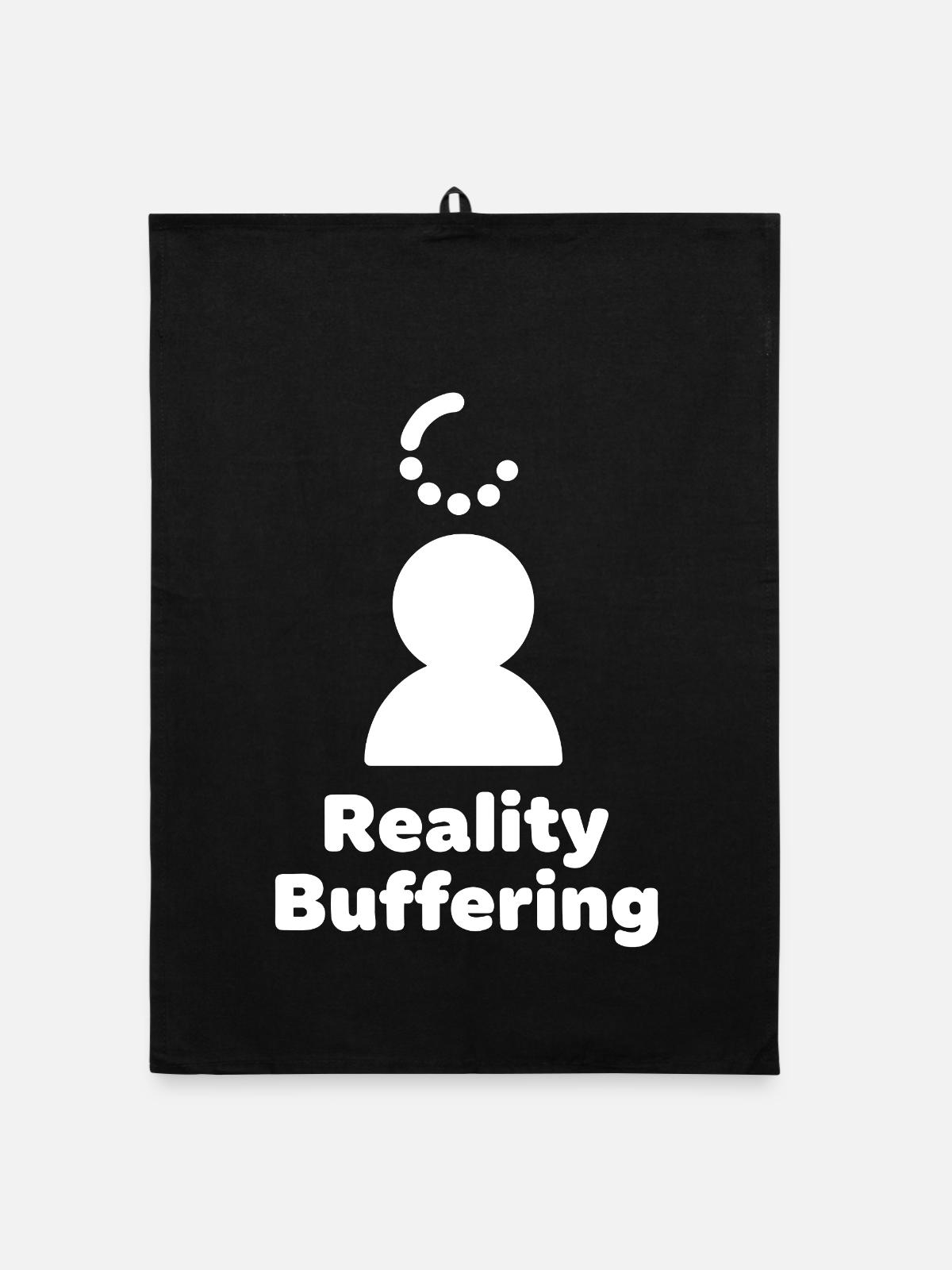 Reality Buffering Icon - Organic dish towel - black - Front