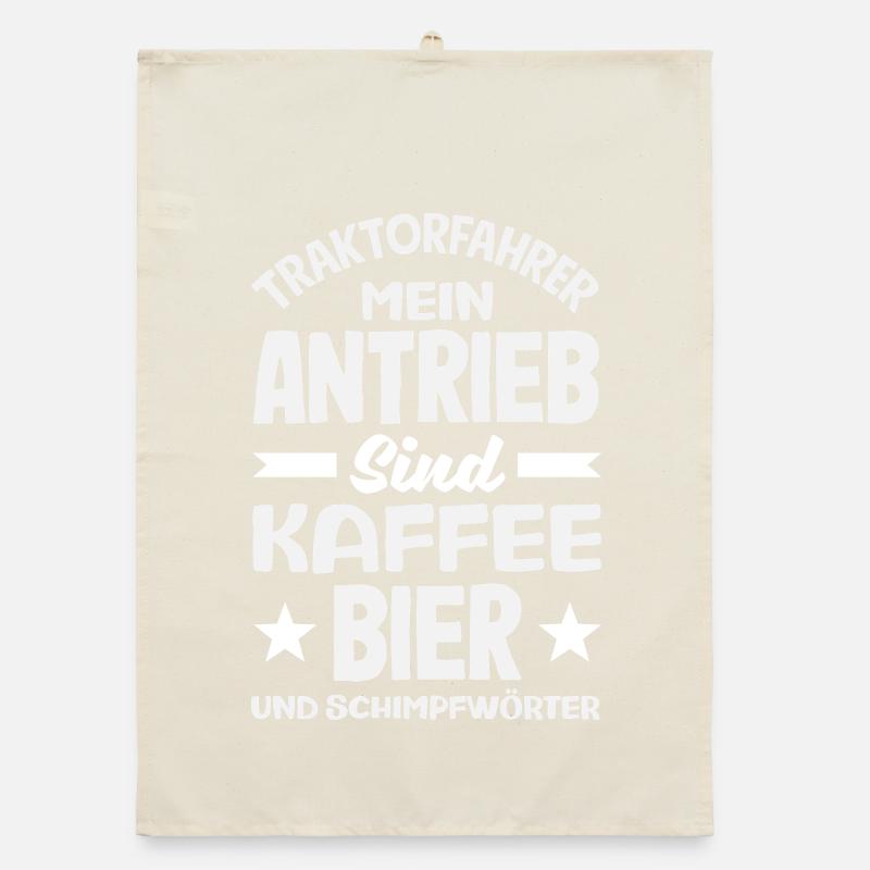 Lustiges Traktorfahrer Kaffee Bier Schimpfwörter Organic Geschirrtuch