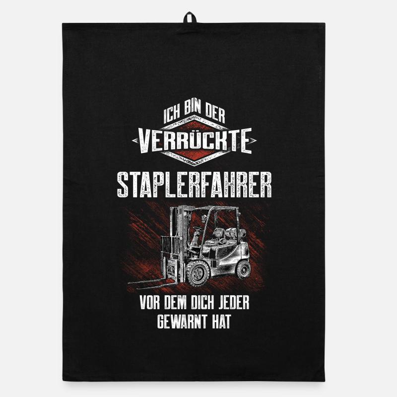 The Crazy Forklift Driver Irony Motif Organic dish towel
