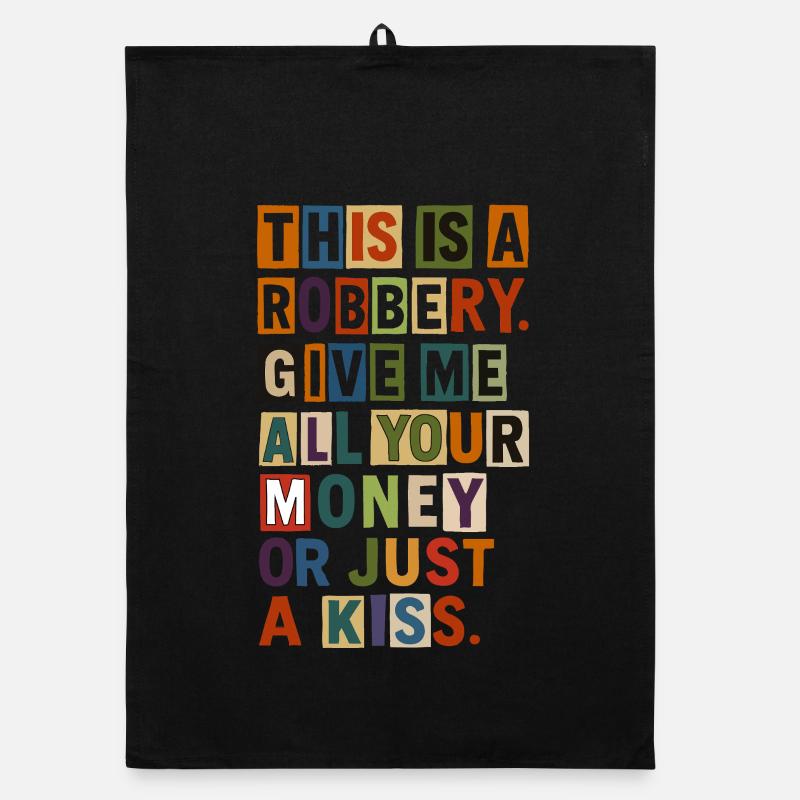 Ransom Note Bold Typography Tee Organic dish towel