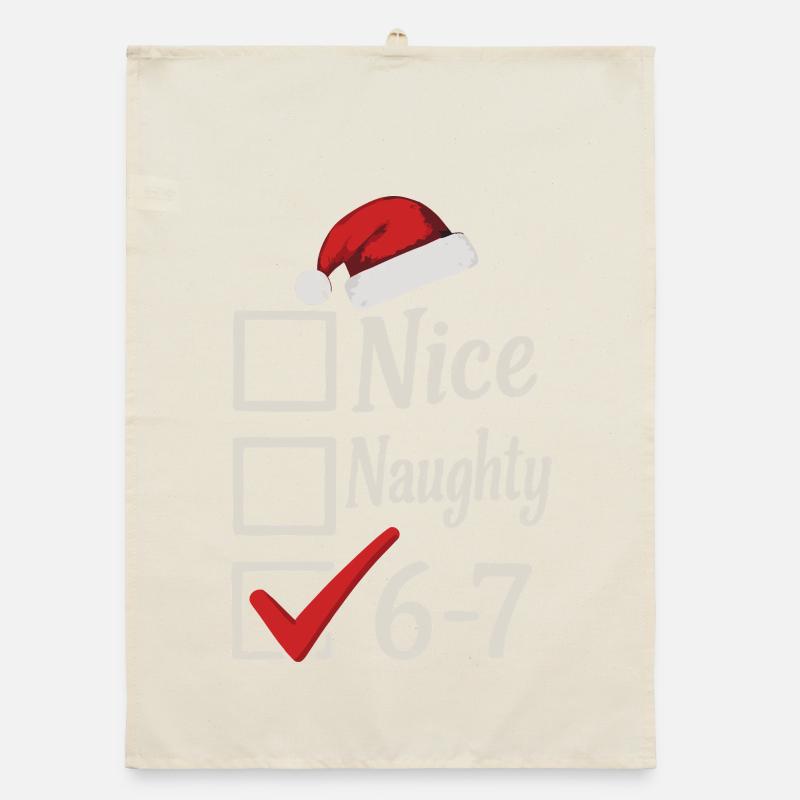 Nice Naughty 67 Noël Meme Torchon bio