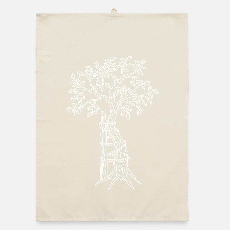 Bäumchen von Andry – weiß Organic Geschirrtuch