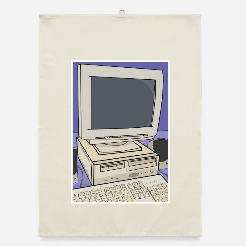 Retro-Computer-Desktop-Einrichtung Organic Geschirrtuch