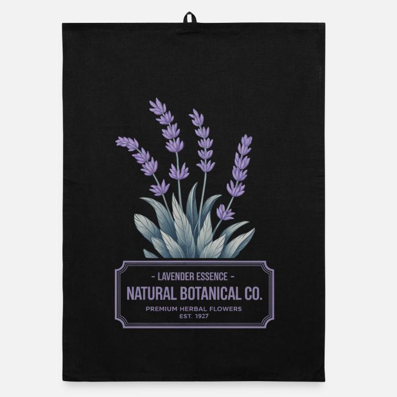 Lavender Essence – Botanical Vintage Label Organic dish towel
