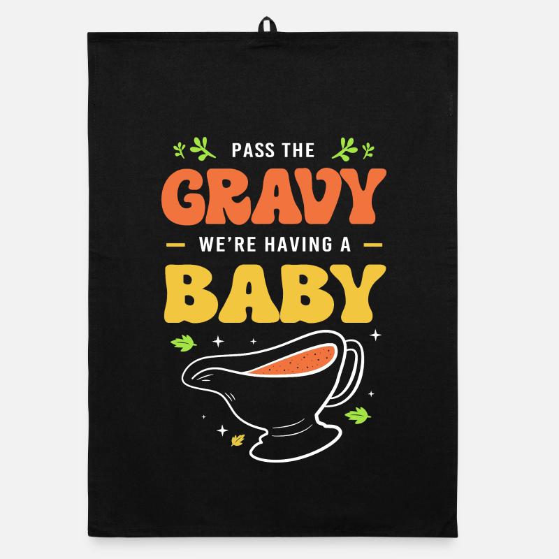 Thanksgiving Gender Reveal Werdende Mutter Organic Geschirrtuch
