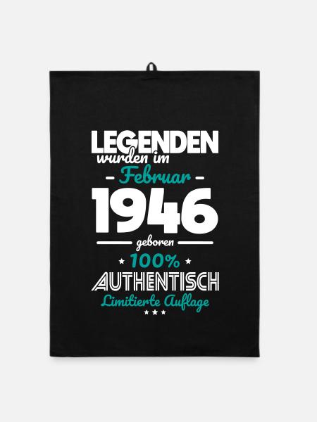 80. Geburtstag - Legenden wurden im Februar 1946 - Organic Geschirrtuch - Schwarz