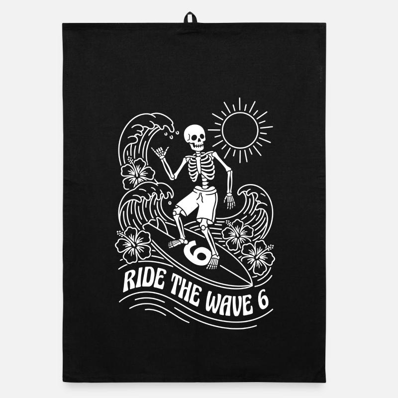 Surfeur squelette Surfeur de la Vague 6 Torchon bio