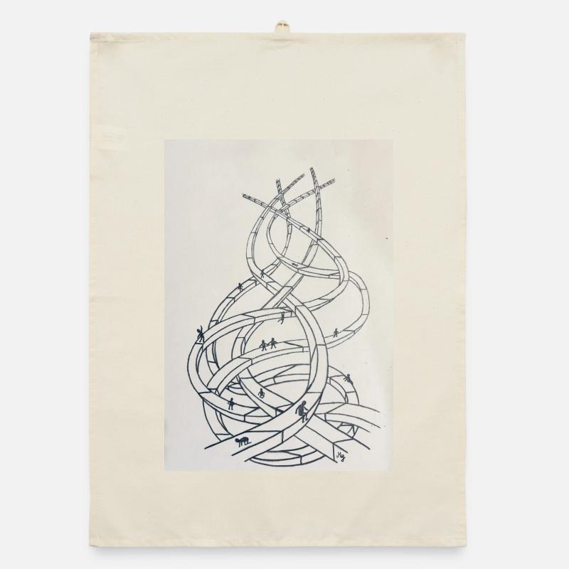 Schleifenlabyrinth der Pfade Organic Geschirrtuch