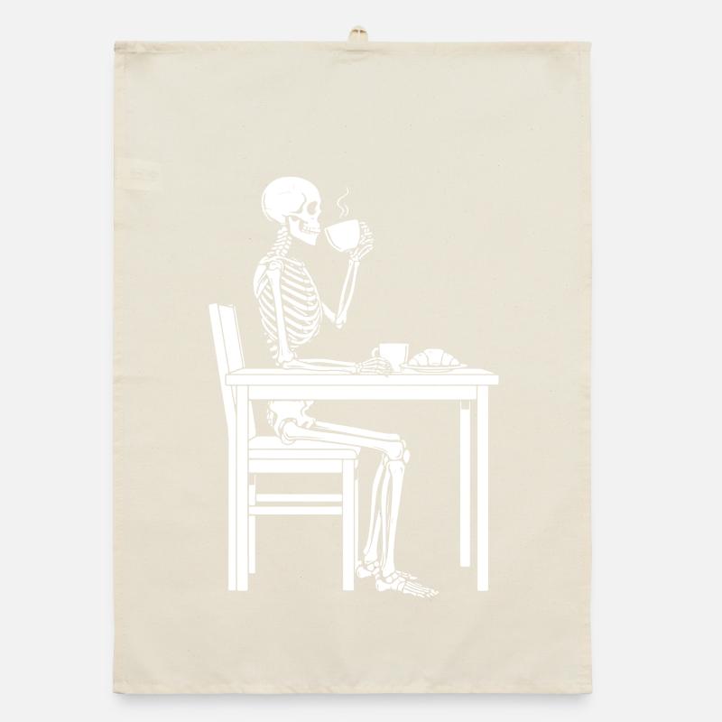 Skeleton Coffee Break Organic dish towel