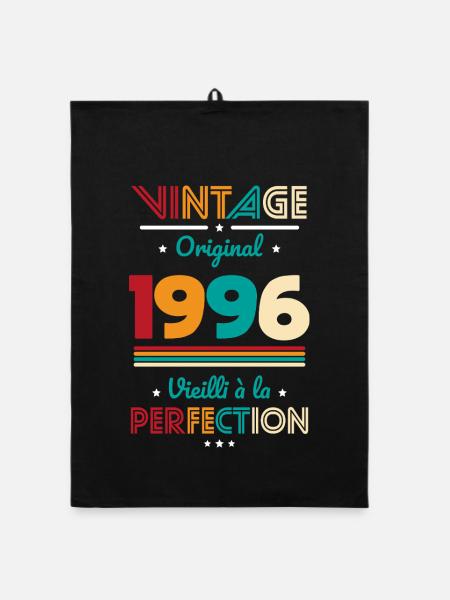 1996 – Vintage – Aged to perfection - Organic dish towel - black - Front