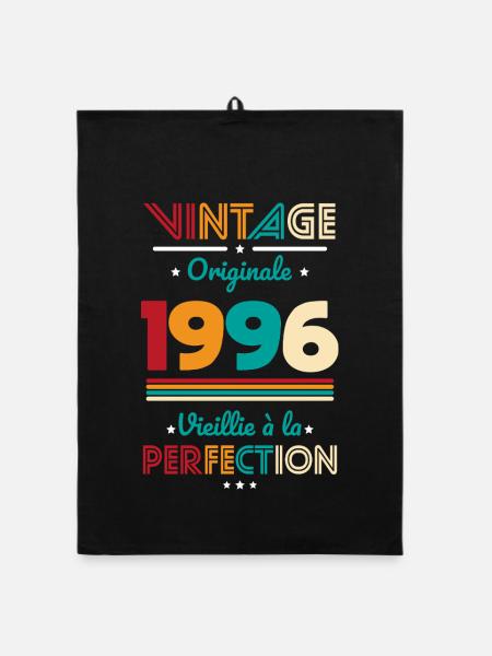 1996 – Vintage – Aged to perfection - Organic dish towel - black - Front