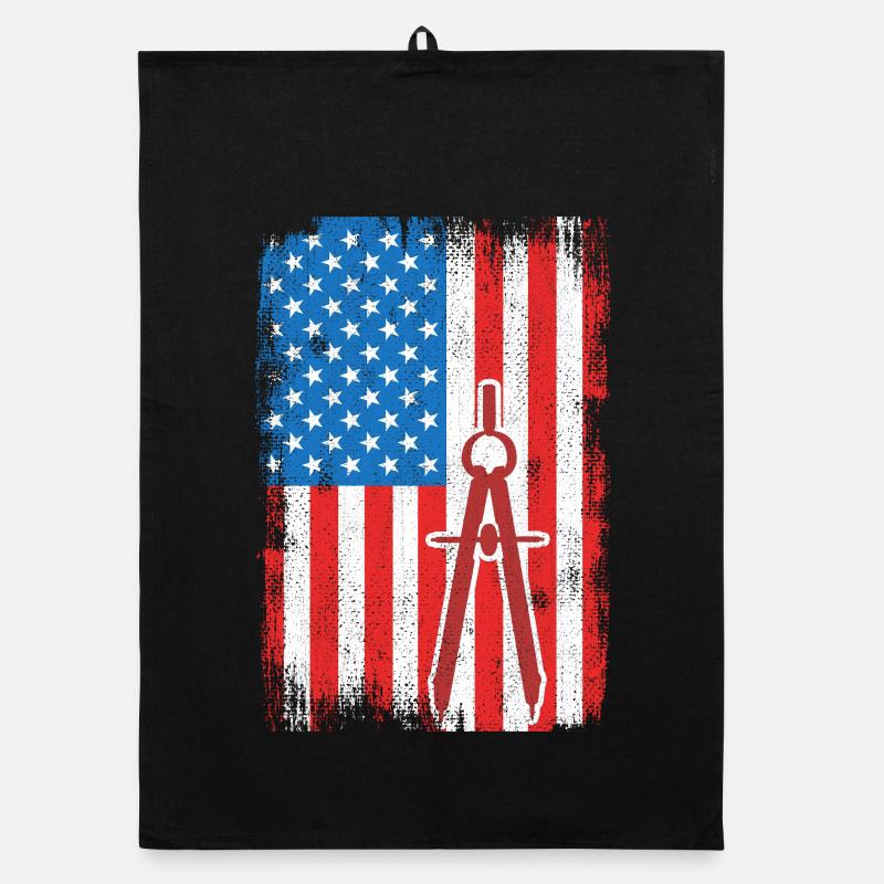 USA Patriotic Architect Organic dish towel