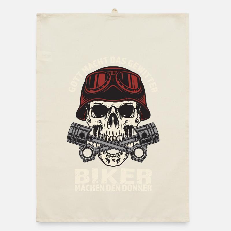 Gott macht das Gewitter - Biker den Donner Organic Geschirrtuch