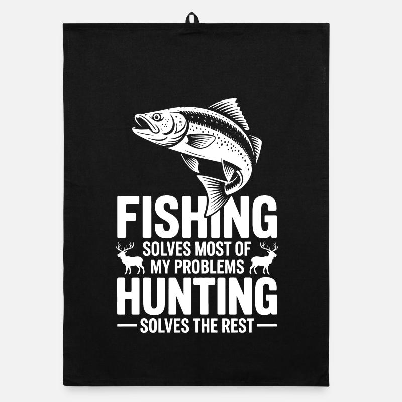 Fishing and Hunting Quote Tee Organic dish towel