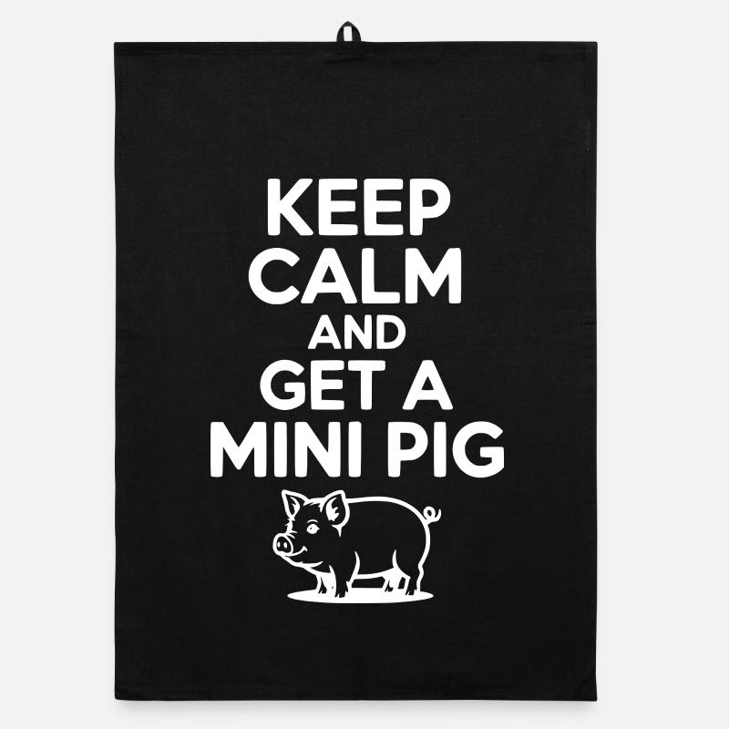 Reste calme et un cochon Torchon bio
