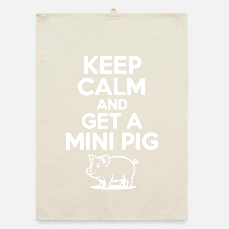 Keep Calm and a Pig Organic dish towel