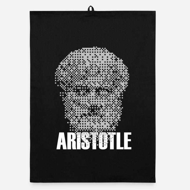Pixel Aristoteles-Kopf-Mosaik Organic Geschirrtuch