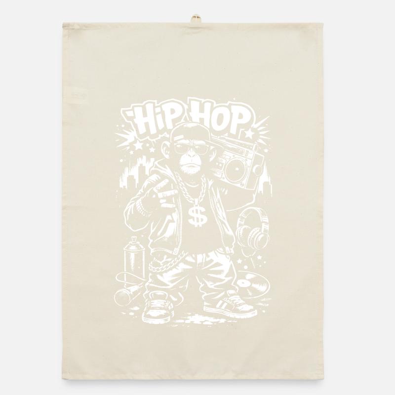 Hip Hop Monkey Graffiti Style Design Organic dish towel